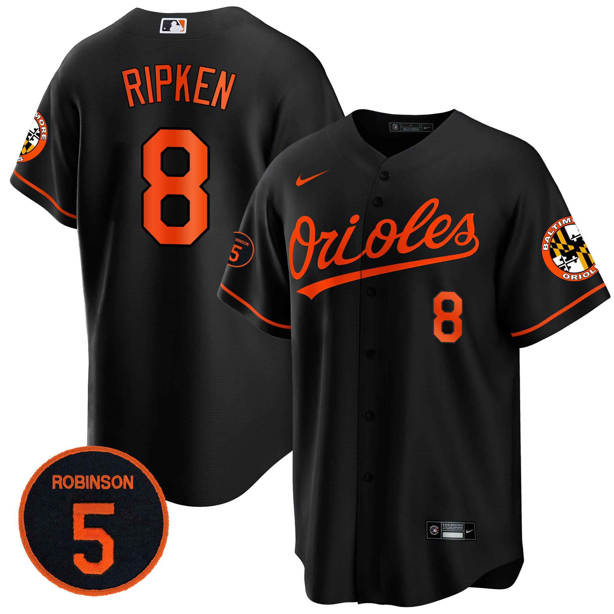 Men’s Baltimore Orioles Robinson Patch Cool Base Jersey – All Stitched - Image 41