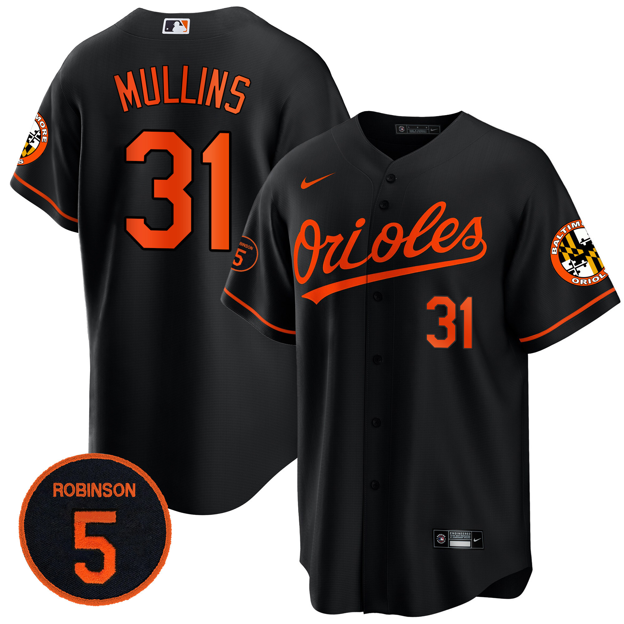 Men’s Baltimore Orioles Robinson Patch Cool Base Jersey – All Stitched - Image 39