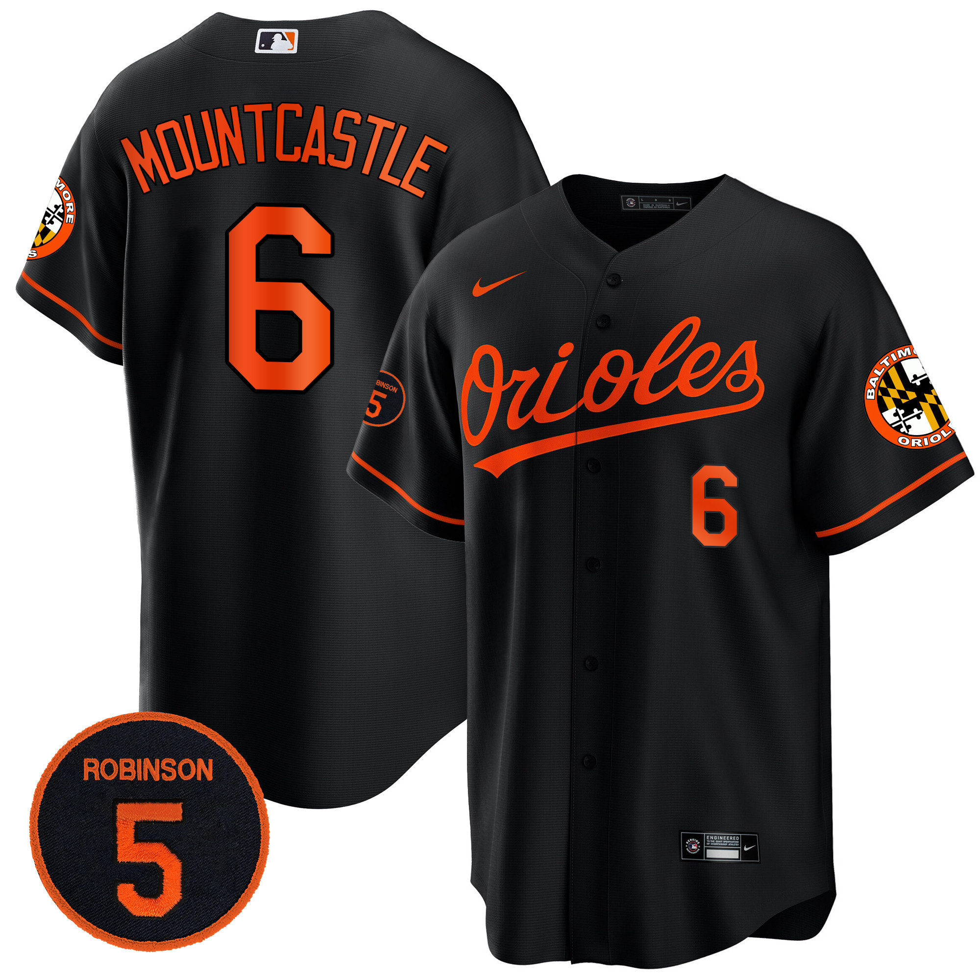Men’s Baltimore Orioles Robinson Patch Cool Base Jersey – All Stitched - Image 38