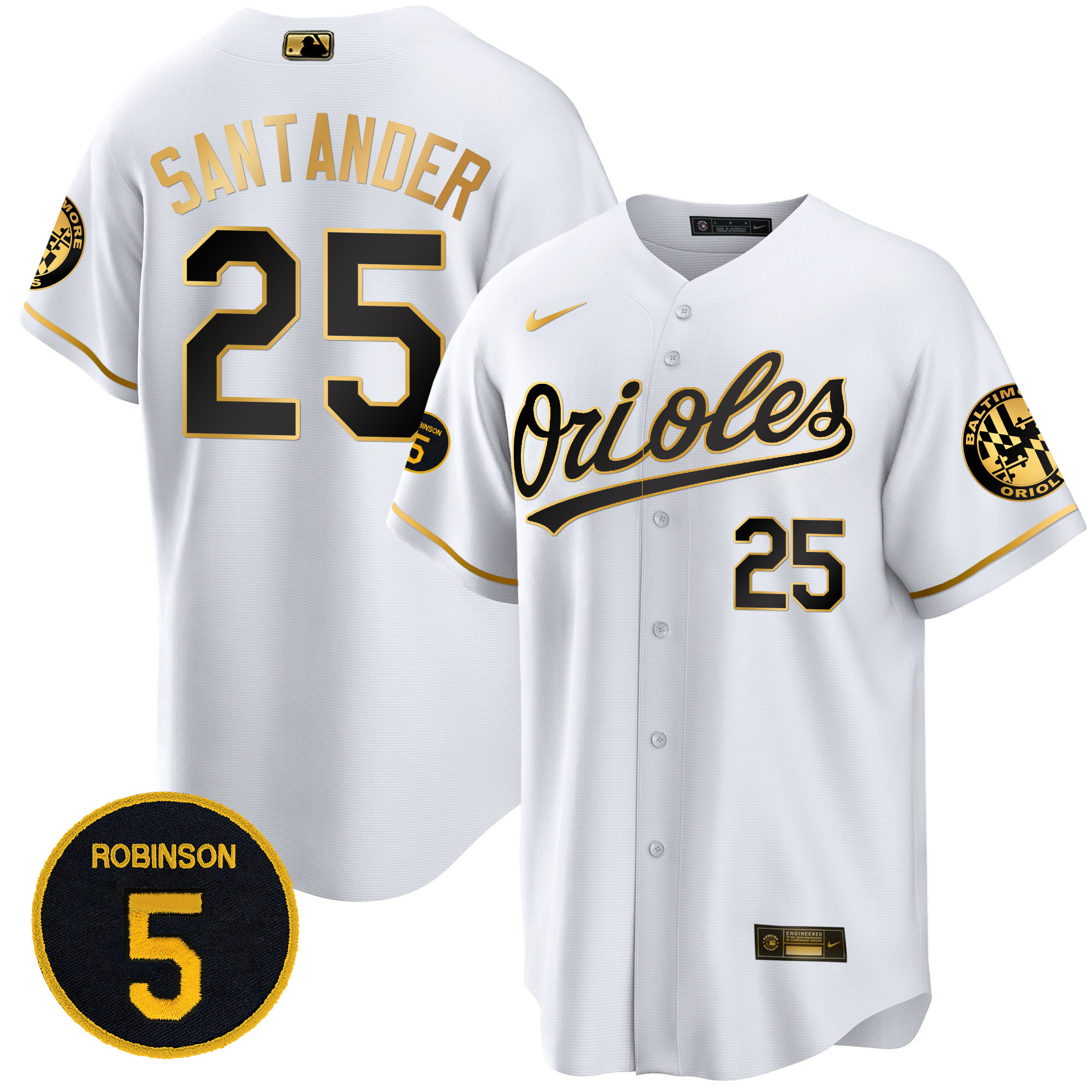 Men’s Baltimore Orioles Robinson Patch Cool Base Jersey – All Stitched - Image 5