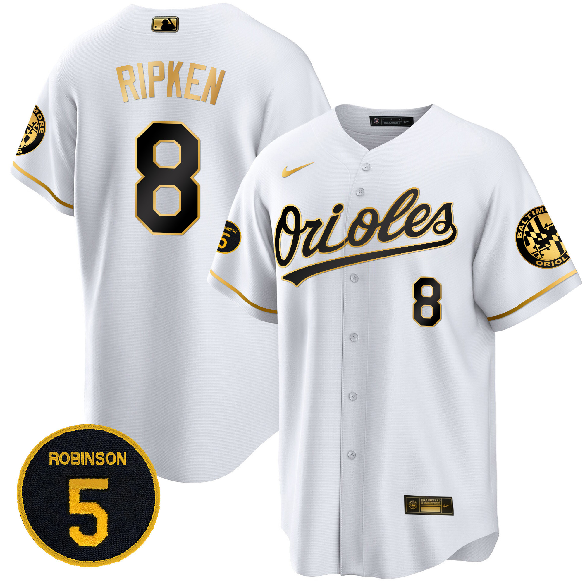 Men’s Baltimore Orioles Robinson Patch Cool Base Jersey – All Stitched - Image 6