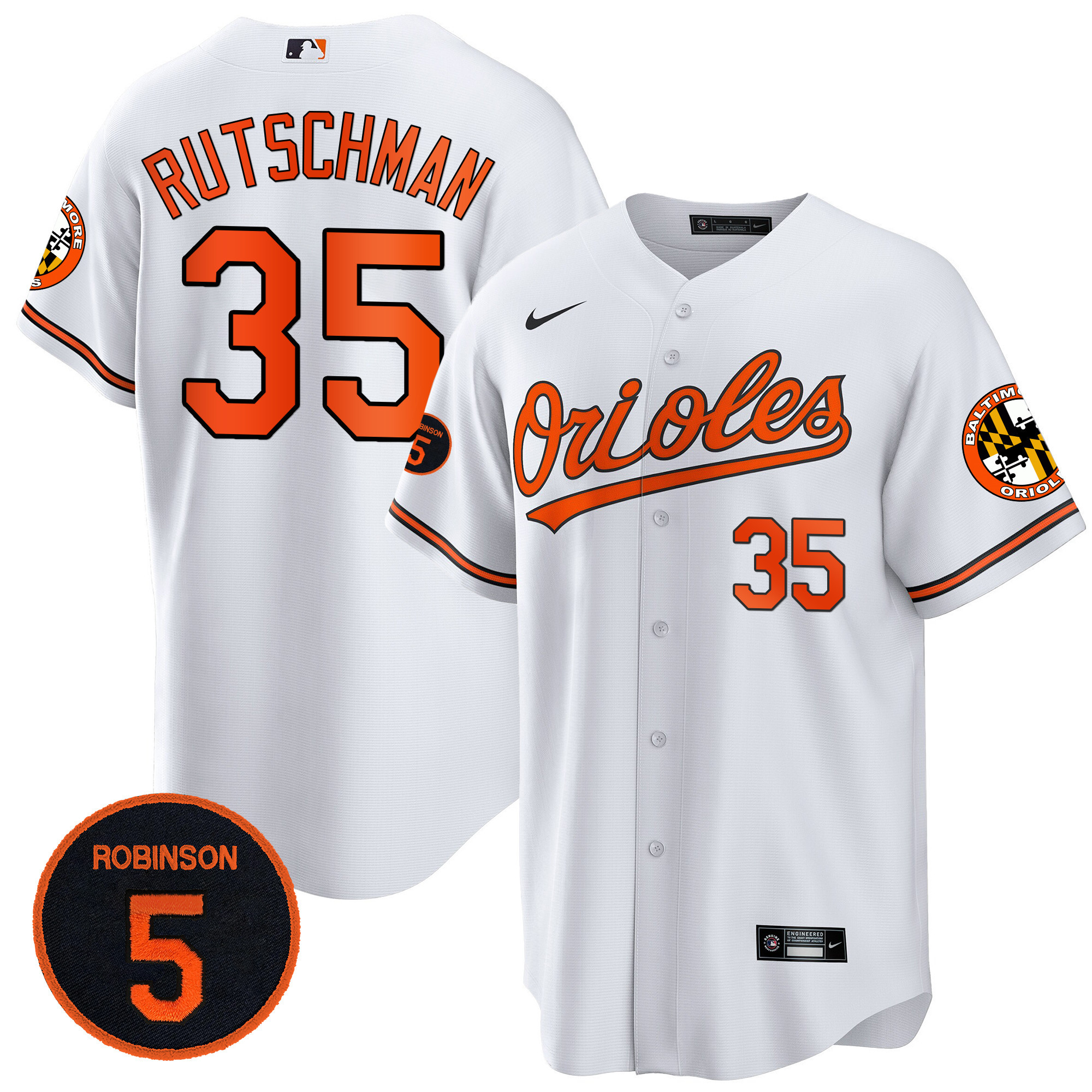 Men’s Baltimore Orioles Robinson Patch Cool Base Jersey – All Stitched - Image 30