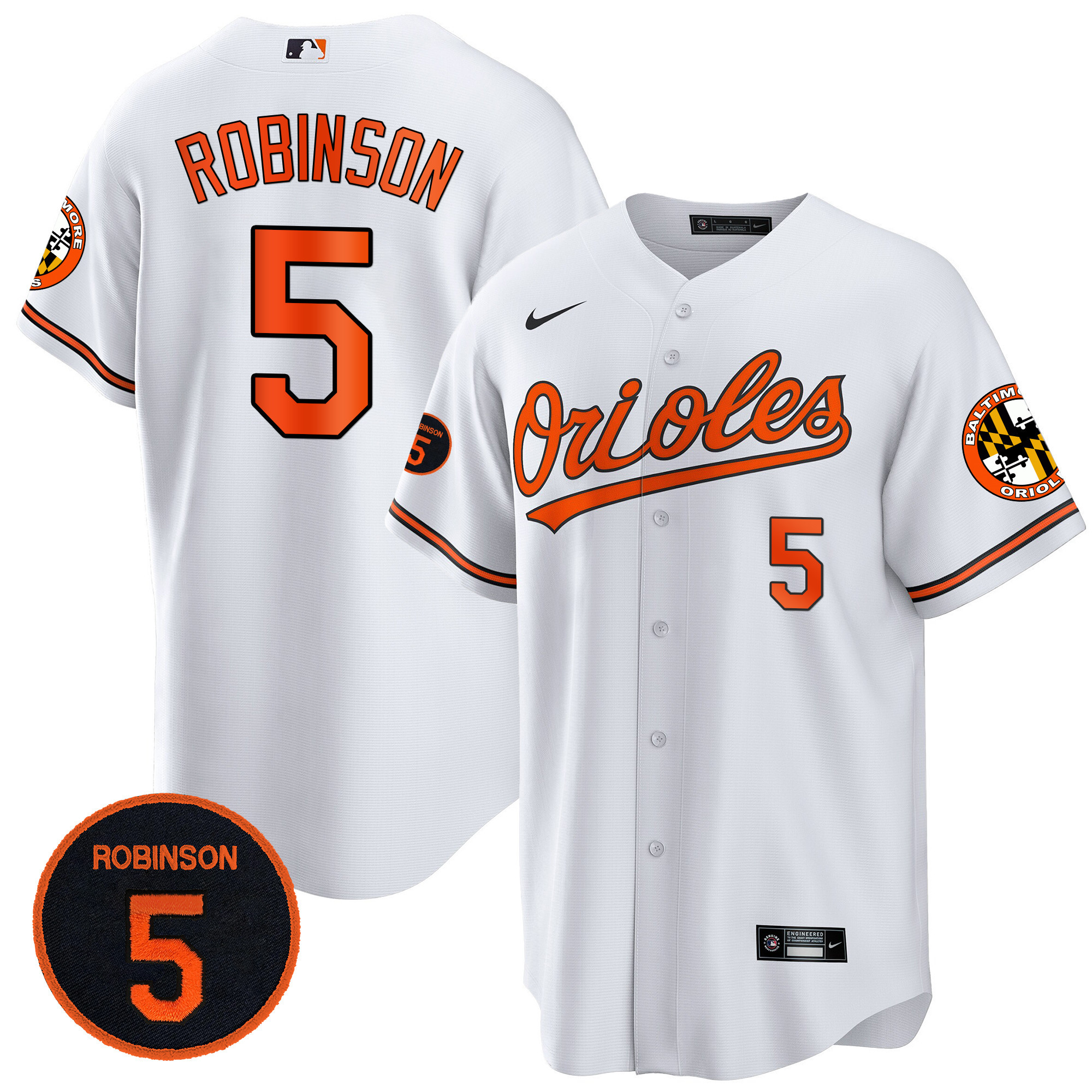 Men’s Baltimore Orioles Robinson Patch Cool Base Jersey – All Stitched - Image 29