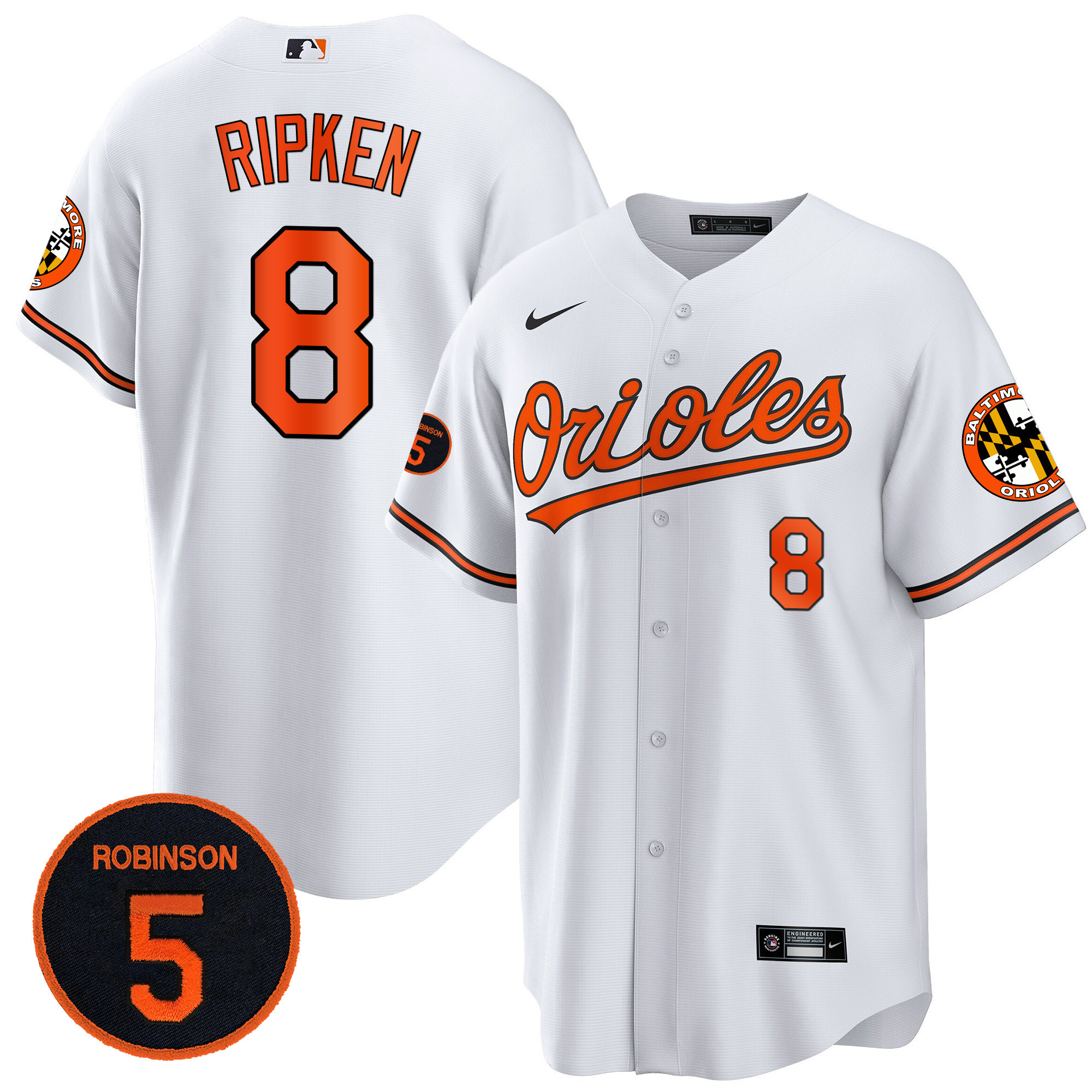 Men’s Baltimore Orioles Robinson Patch Cool Base Jersey – All Stitched - Image 34