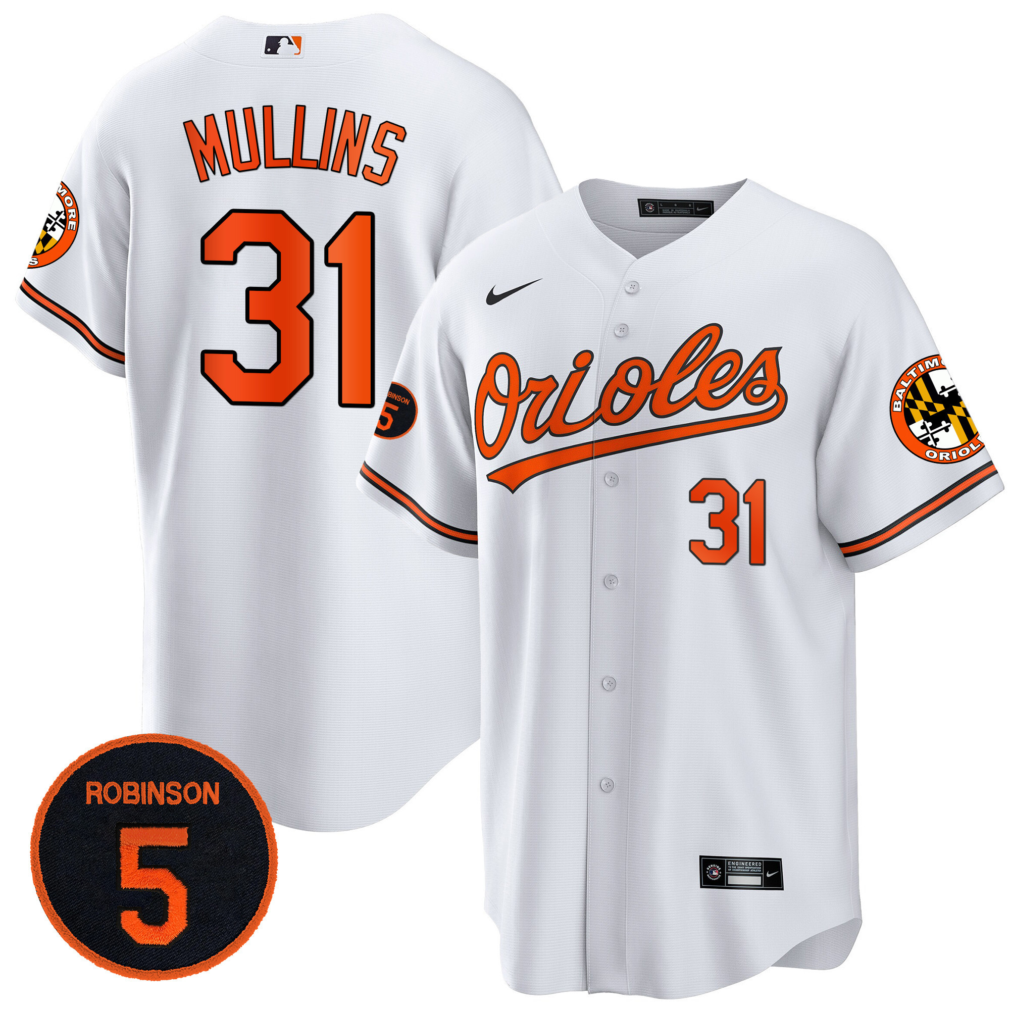 Men’s Baltimore Orioles Robinson Patch Cool Base Jersey – All Stitched - Image 32