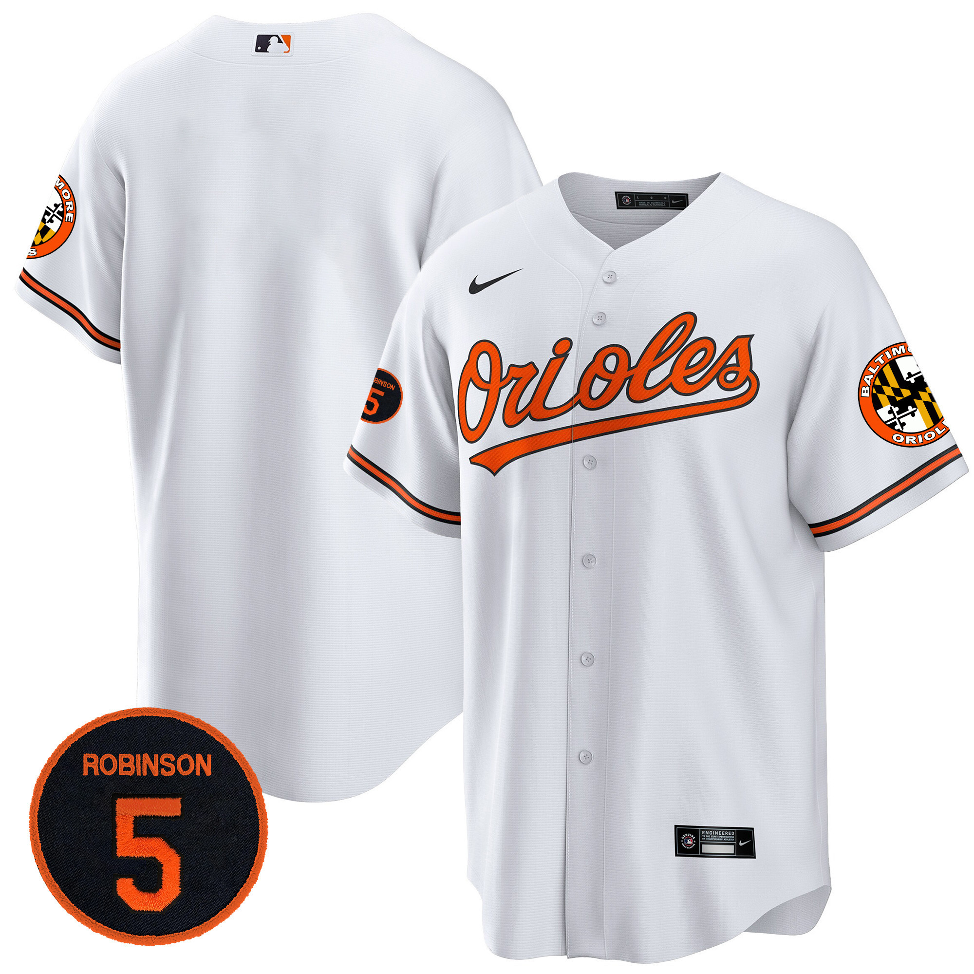 Men’s Baltimore Orioles Robinson Patch Cool Base Jersey – All Stitched - Image 35