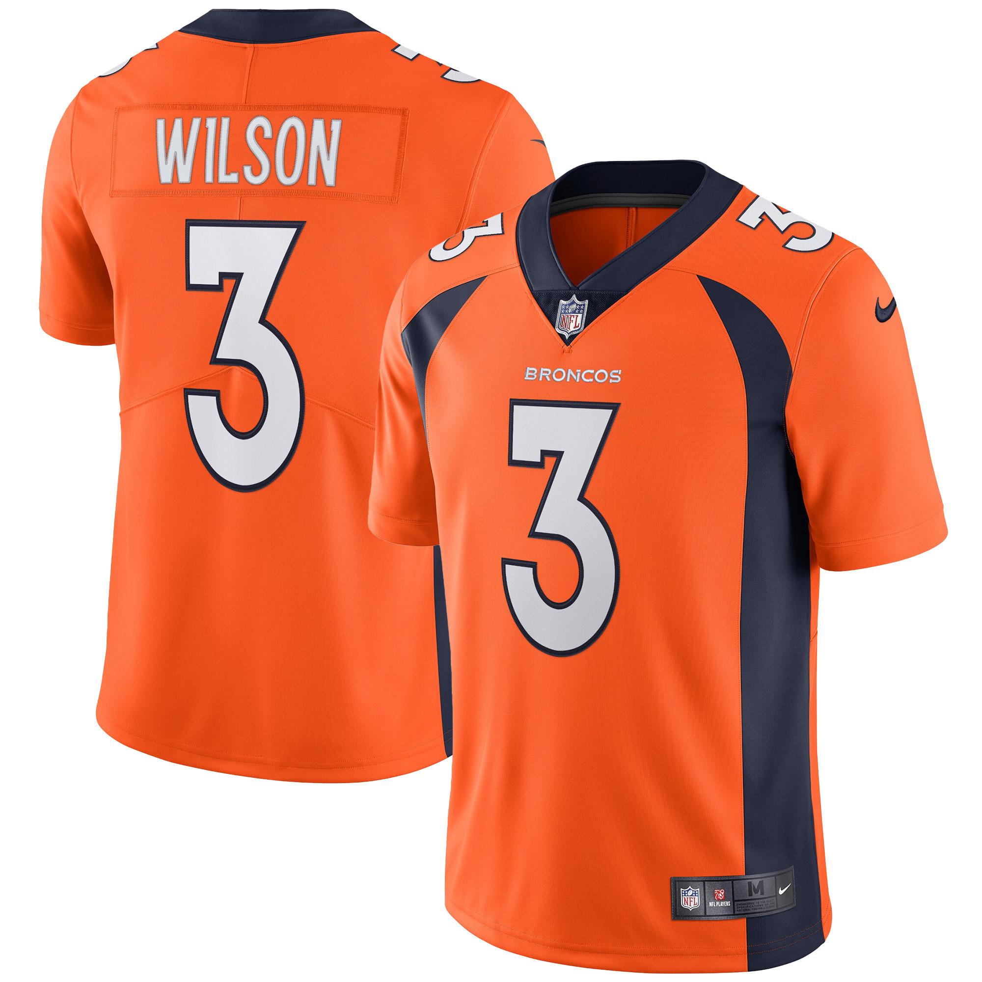 Russell Wilson Denver Broncos Vapor Limited Jersey - Orange - All Stitched
