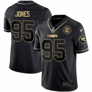 Chris Jones Chiefs Black Gold Jersey - All Stitched