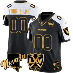 Raiders 2024 Gold Vapor Limited Custom Jersey - 65th Anniversary - All Stitched