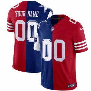 San Francisco 49ers Dallas Cowboys Split Custom Jersey - All Stitched