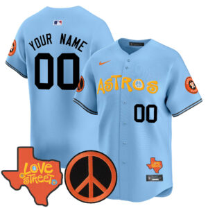 Astros Love Street & Peace Sign Patch Vapor Premier Limited Custom Jersey - All Stitched