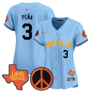 Women's Astros Love Street & Peace Sign Patch Vapor Premier Limited Jersey - All Stitched
