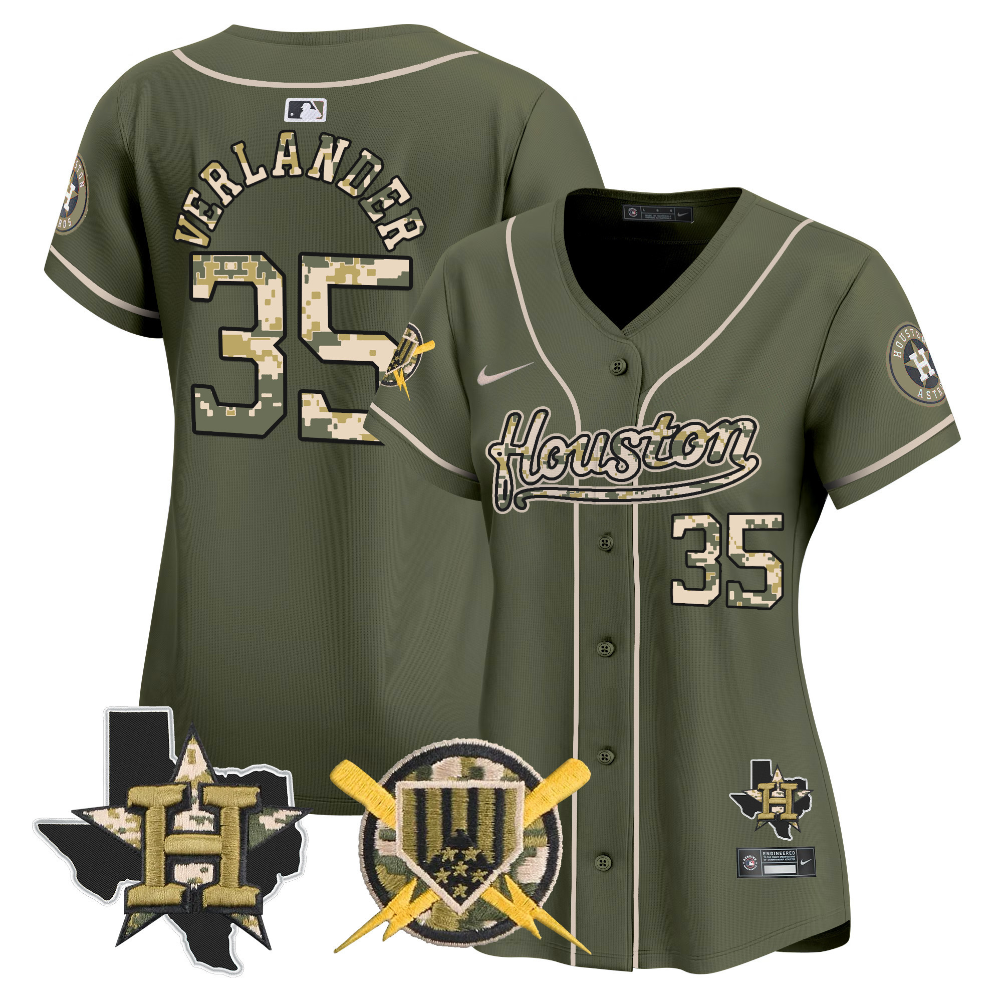 Women's Astros Armed Forces Day Vapor Premier Limited Jersey - All Stitched - Image 6