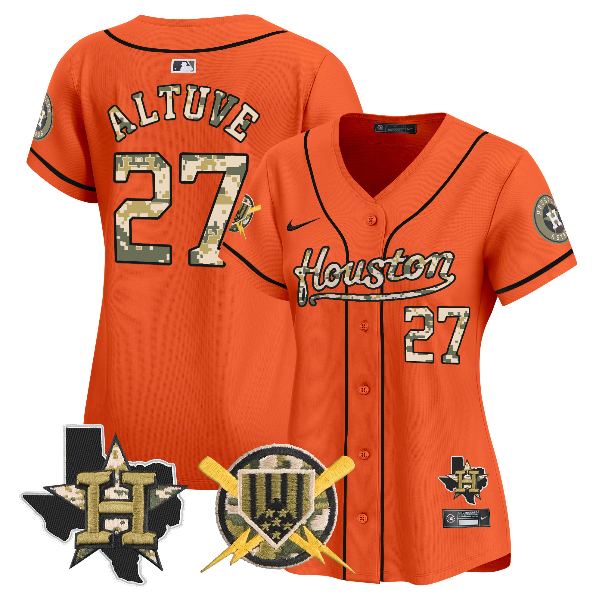 Women's Astros Armed Forces Day Vapor Premier Limited Jersey - All Stitched - Image 10