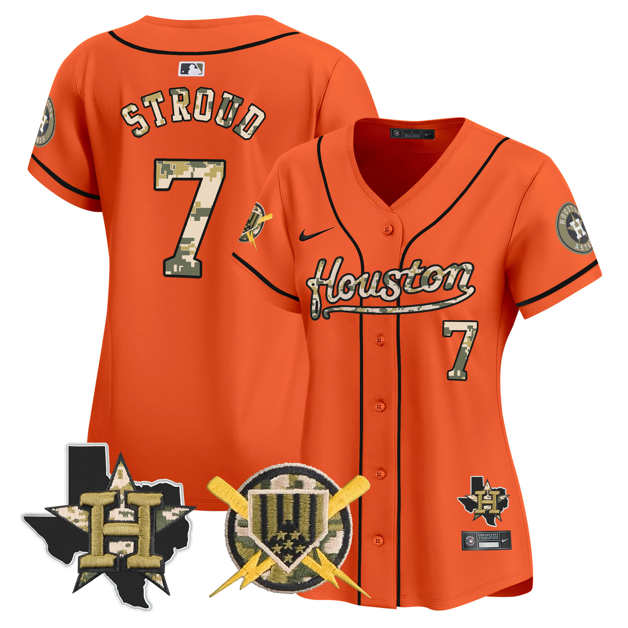 Women's Astros Armed Forces Day Vapor Premier Limited Jersey - All Stitched - Image 11