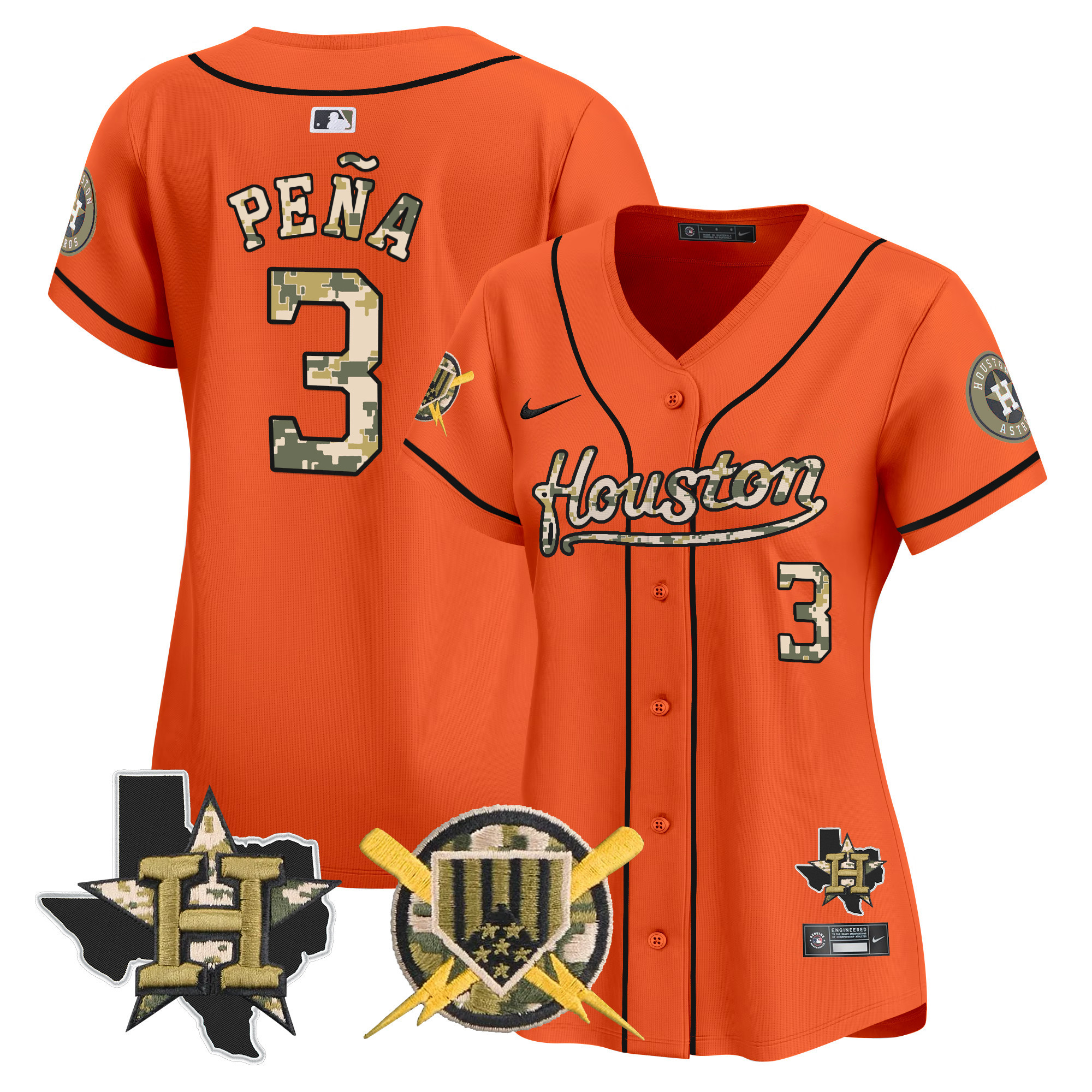 Women's Astros Armed Forces Day Vapor Premier Limited Jersey - All Stitched - Image 12