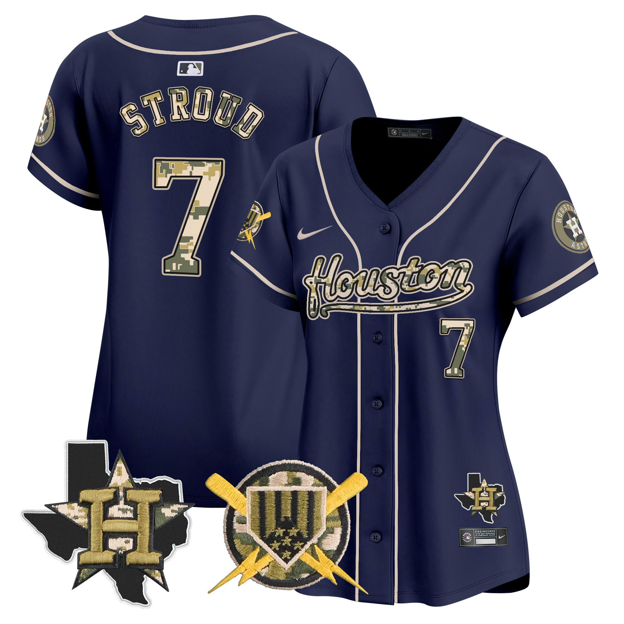 Women's Astros Armed Forces Day Vapor Premier Limited Jersey - All Stitched - Image 19