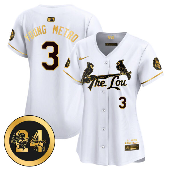 Women's St. Louis Cardinals 2024 City Connect Whitey Herzog Patch Vapor Premier Limited Jersey - All Stitched - Image 7