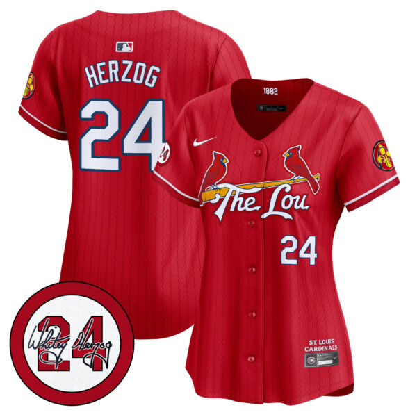 Women's St. Louis Cardinals 2024 City Connect Whitey Herzog Patch Vapor Premier Limited Jersey - All Stitched - Image 19