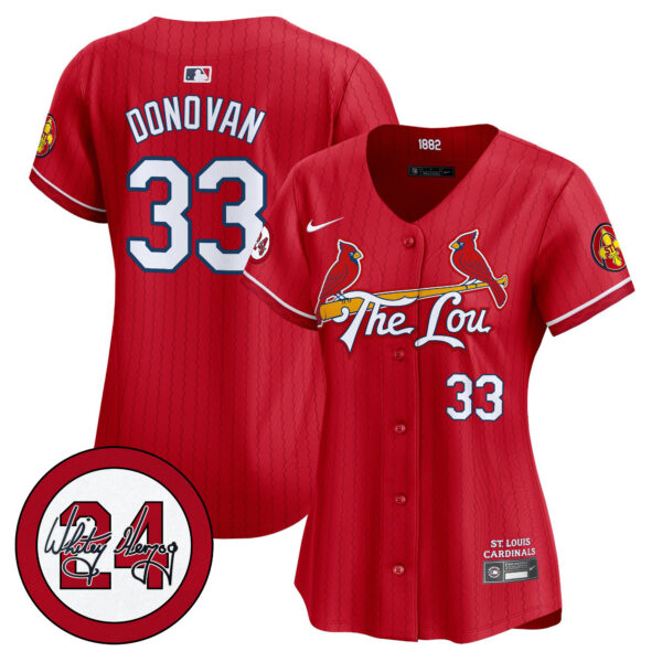 Women's St. Louis Cardinals 2024 City Connect Whitey Herzog Patch Vapor Premier Limited Jersey - All Stitched - Image 23