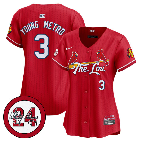 Women's St. Louis Cardinals 2024 City Connect Whitey Herzog Patch Vapor Premier Limited Jersey - All Stitched - Image 25