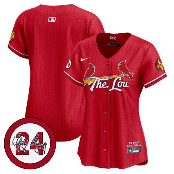Women's St. Louis Cardinals 2024 City Connect Whitey Herzog Patch Vapor Premier Limited Jersey - All Stitched - Image 27