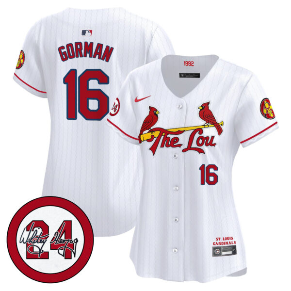 Women's St. Louis Cardinals 2024 City Connect Whitey Herzog Patch Vapor Premier Limited Jersey - All Stitched - Image 30