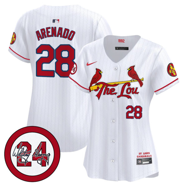 Women's St. Louis Cardinals 2024 City Connect Whitey Herzog Patch Vapor Premier Limited Jersey - All Stitched - Image 31