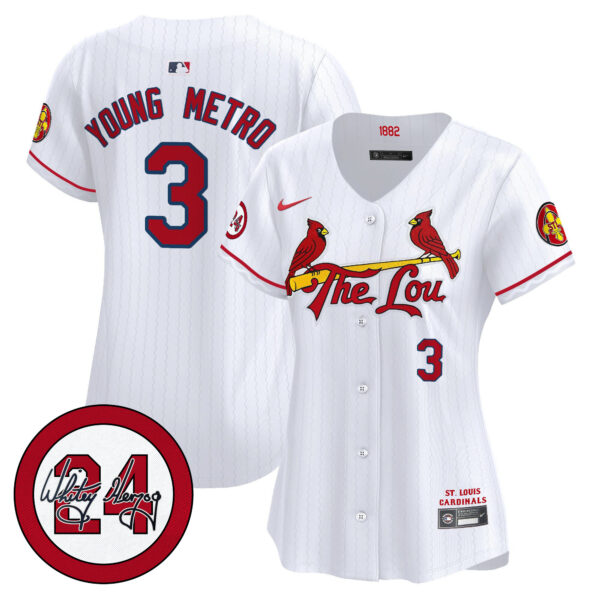 Women's St. Louis Cardinals 2024 City Connect Whitey Herzog Patch Vapor Premier Limited Jersey - All Stitched - Image 34