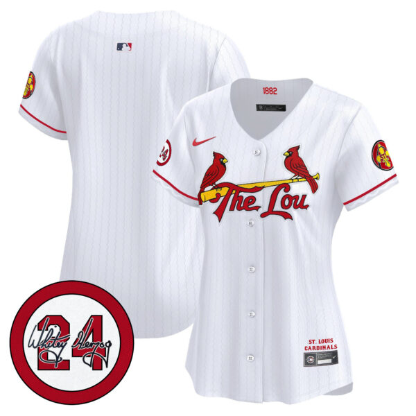 Women's St. Louis Cardinals 2024 City Connect Whitey Herzog Patch Vapor Premier Limited Jersey - All Stitched - Image 36