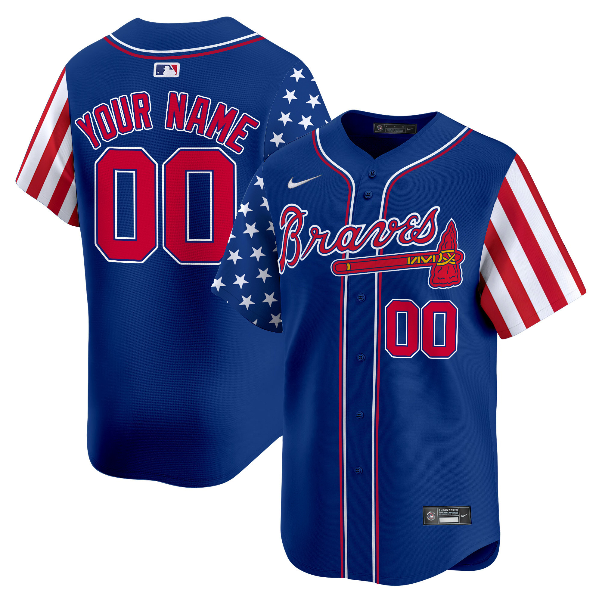 Atlanta Braves 2025 Independence Day Vapor Premier Limited Custom Jersey - All Stitched - Image 3
