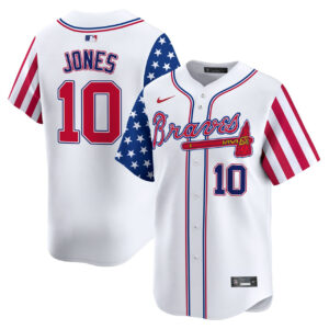 Chipper Jones Atlanta Braves 2024 Independence Day White Vapor Premier Limited Jersey - All Stitched
