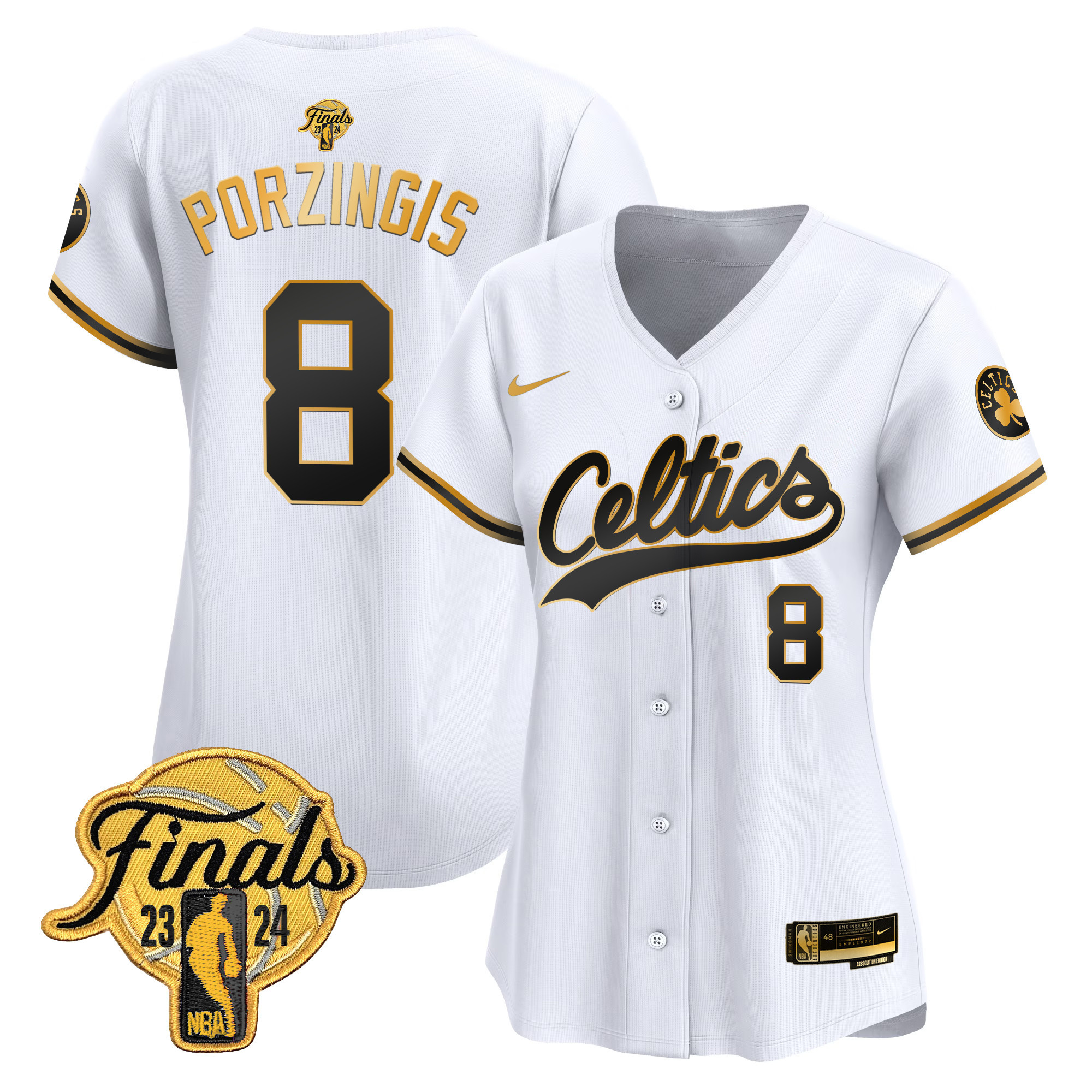 Women's Boston Celtics 2024 Finals Patch Baseball Jersey - All Stitched - Image 4