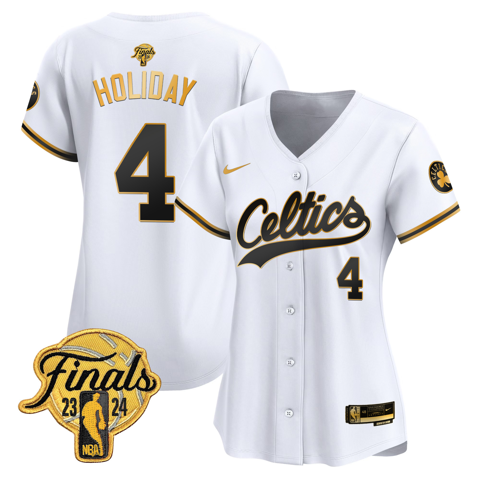Women's Boston Celtics 2024 Finals Patch Baseball Jersey - All Stitched - Image 5