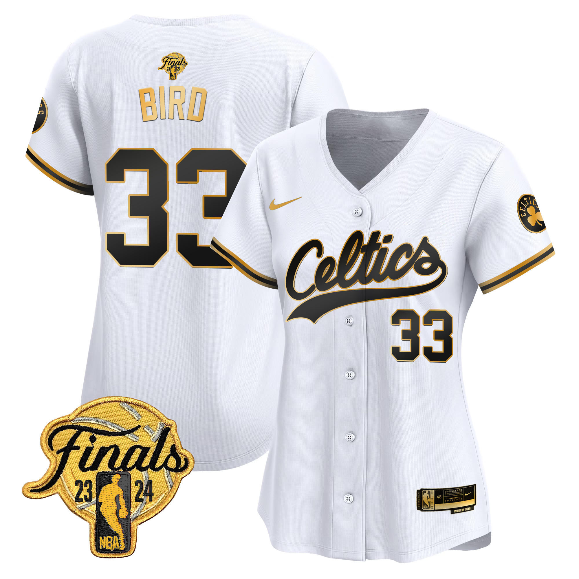 Women's Boston Celtics 2024 Finals Patch Baseball Jersey - All Stitched - Image 6