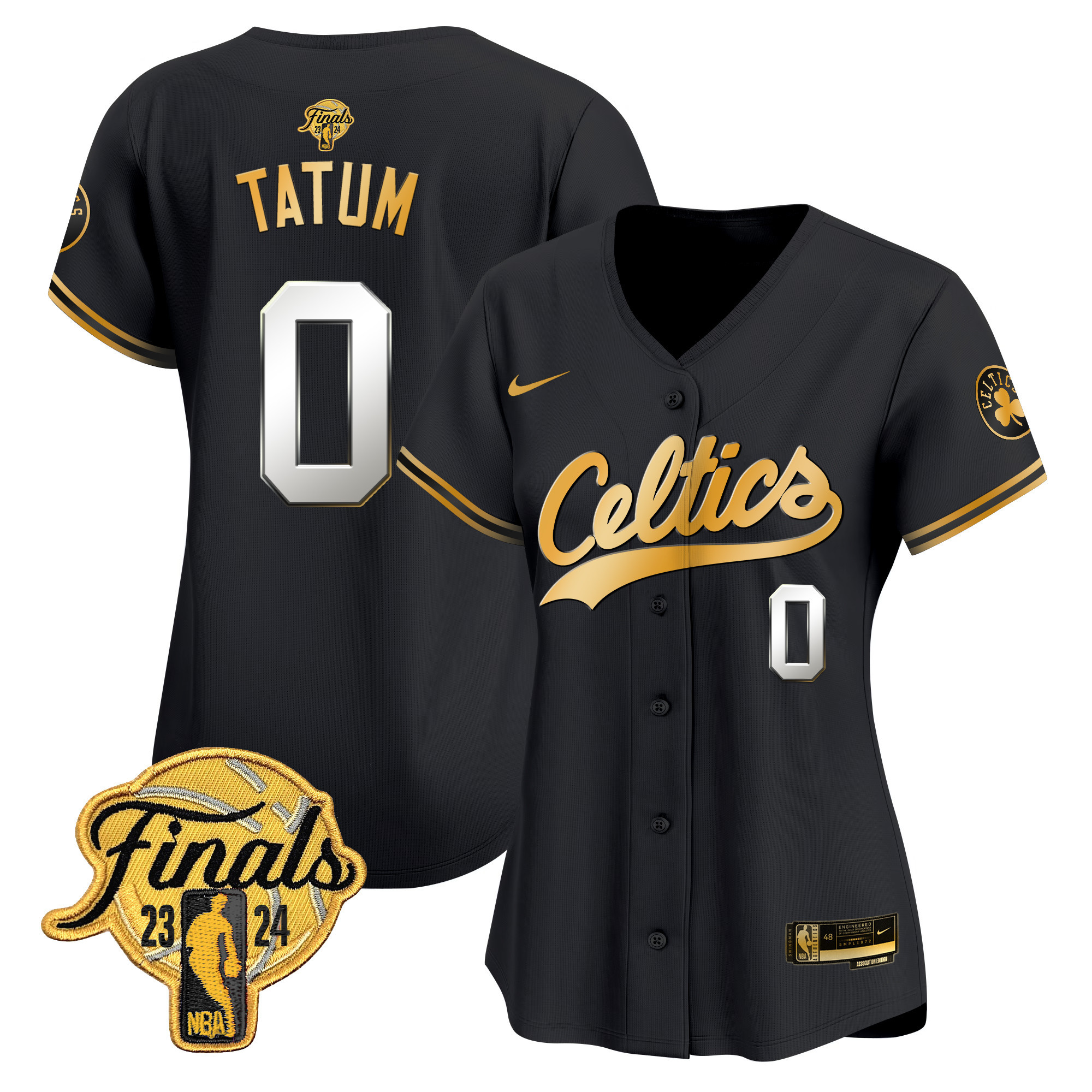 Women's Boston Celtics 2024 Finals Patch Baseball Jersey - All Stitched - Image 8