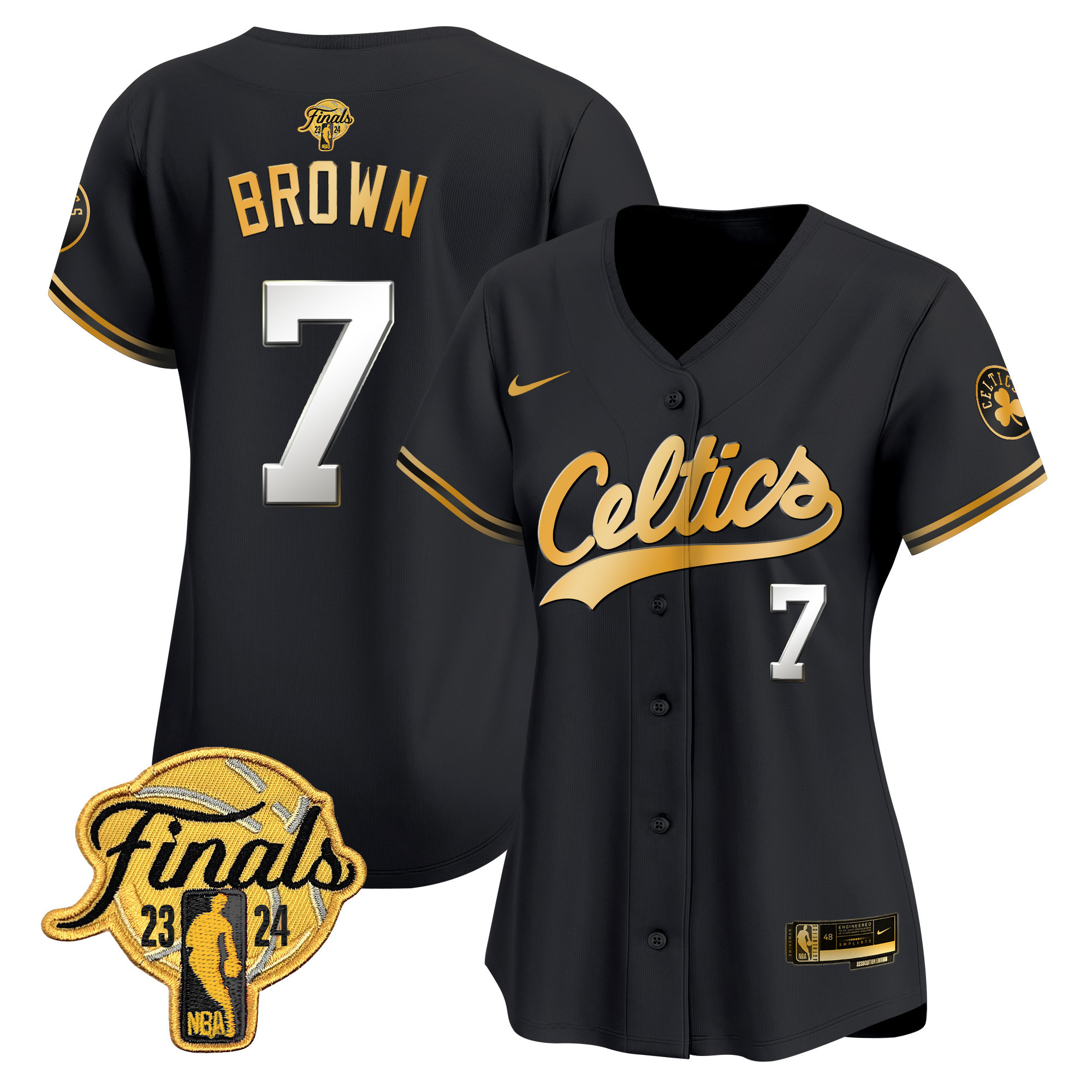 Women's Boston Celtics 2024 Finals Patch Baseball Jersey - All Stitched - Image 10