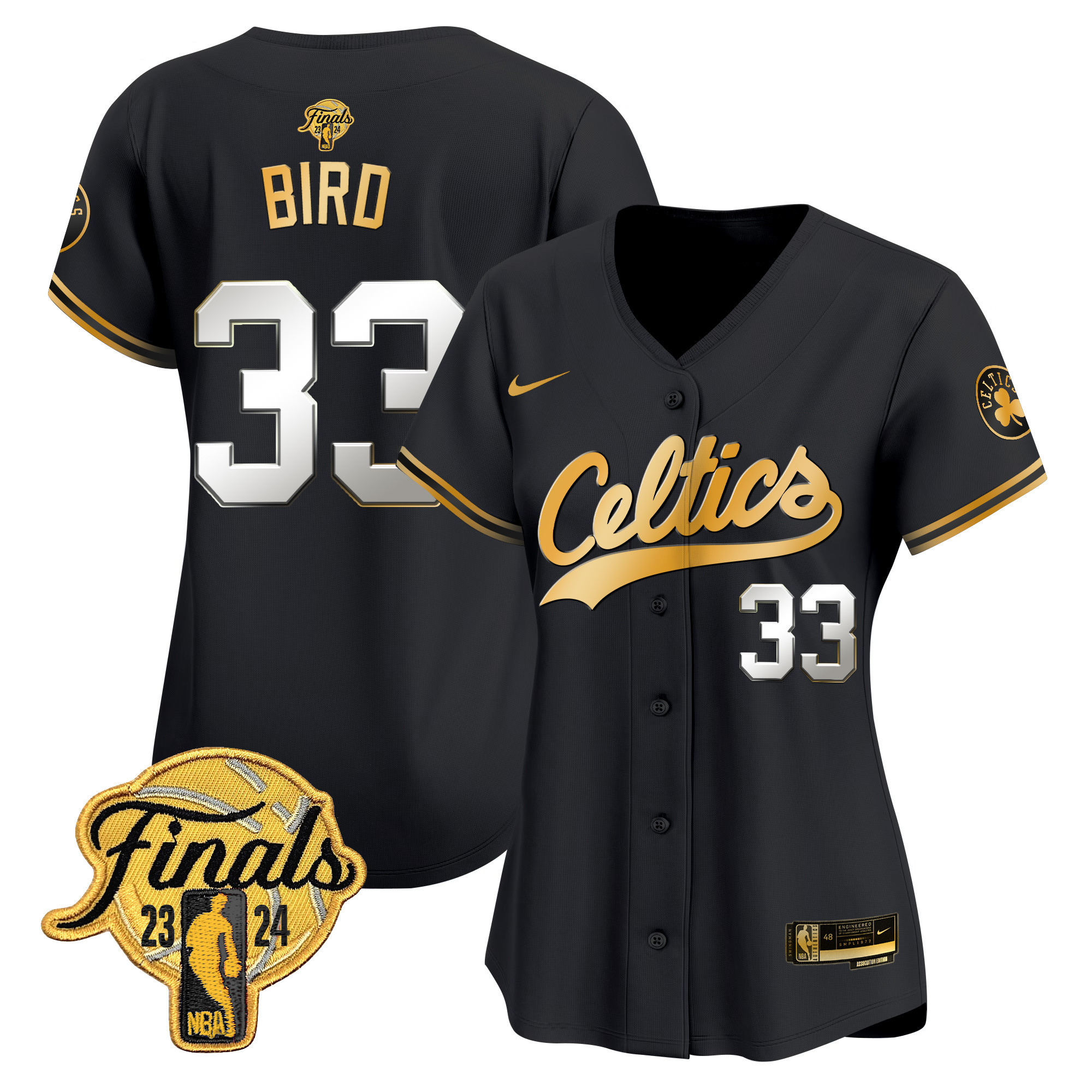 Women's Boston Celtics 2024 Finals Patch Baseball Jersey - All Stitched - Image 13