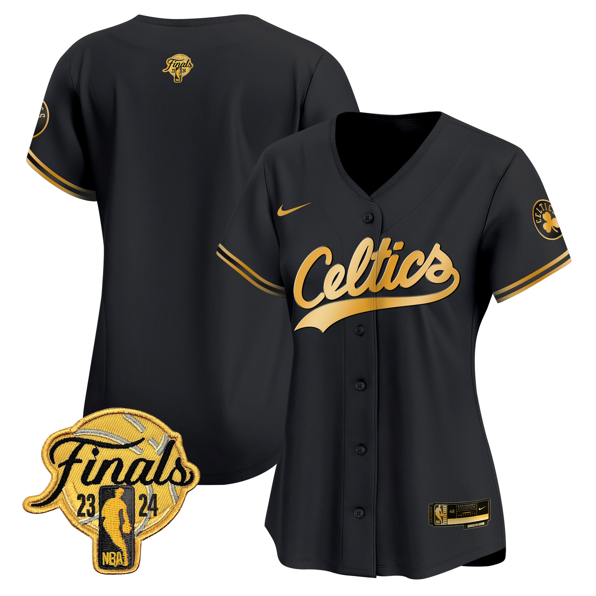 Women's Boston Celtics 2024 Finals Patch Baseball Jersey - All Stitched - Image 14