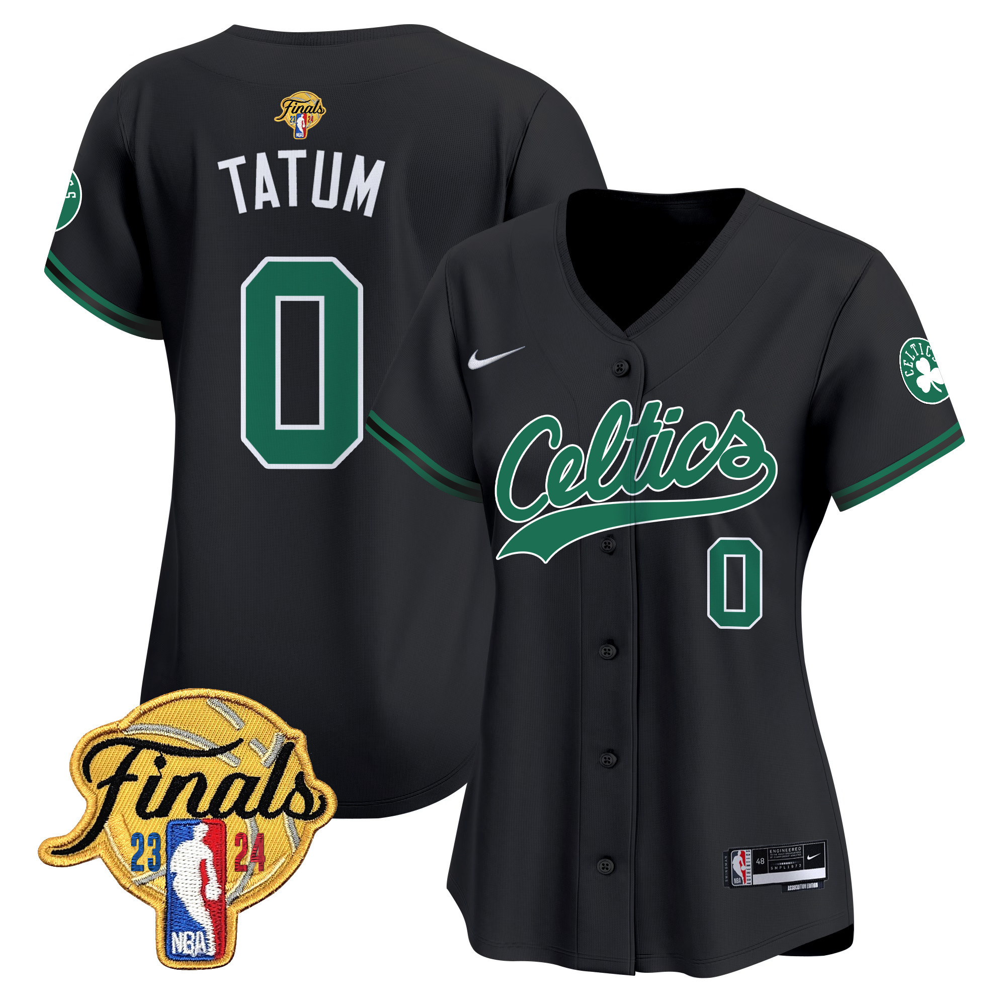 Women's Boston Celtics 2024 Finals Patch Baseball Jersey - All Stitched - Image 15