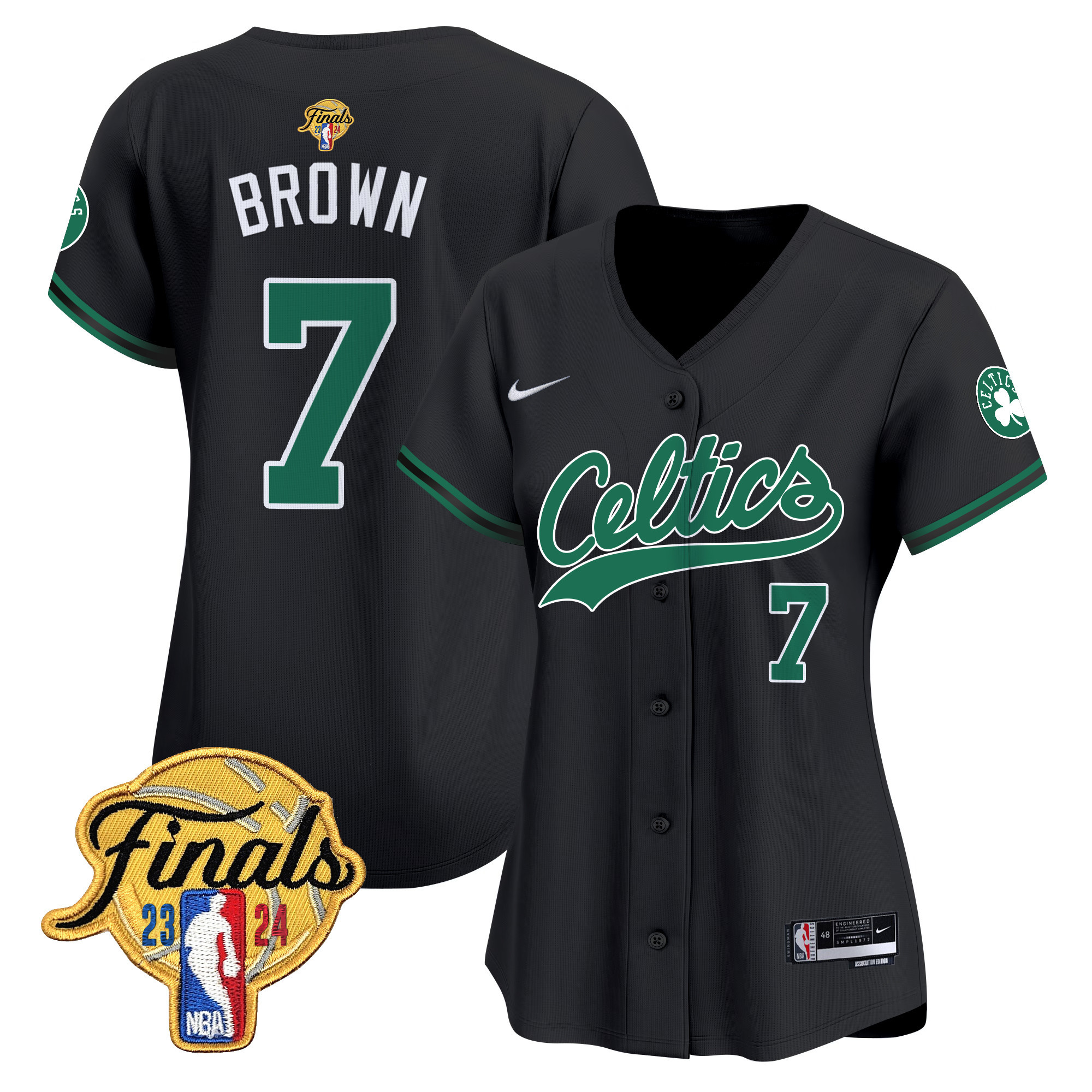 Women's Boston Celtics 2024 Finals Patch Baseball Jersey - All Stitched - Image 17