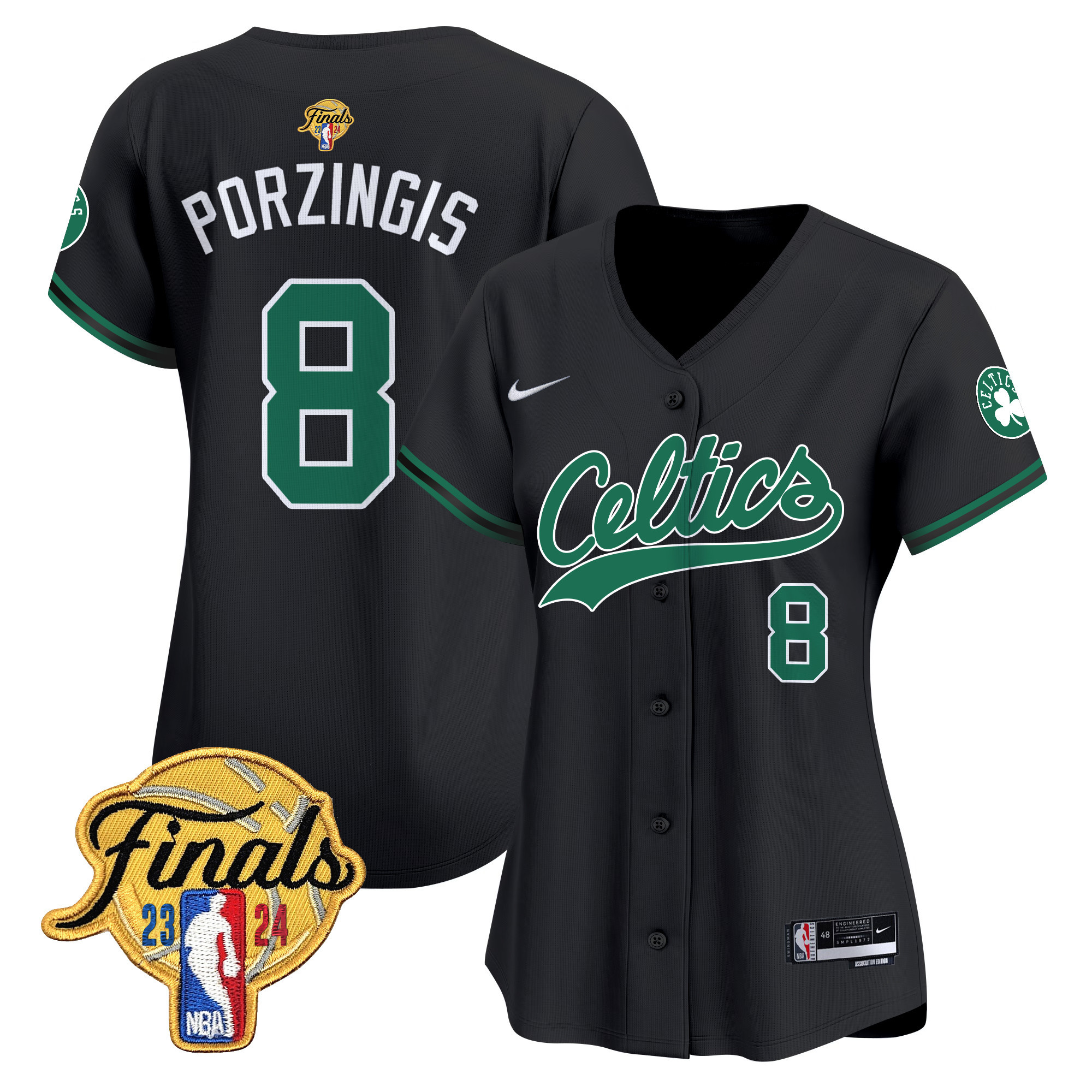 Women's Boston Celtics 2024 Finals Patch Baseball Jersey - All Stitched - Image 18