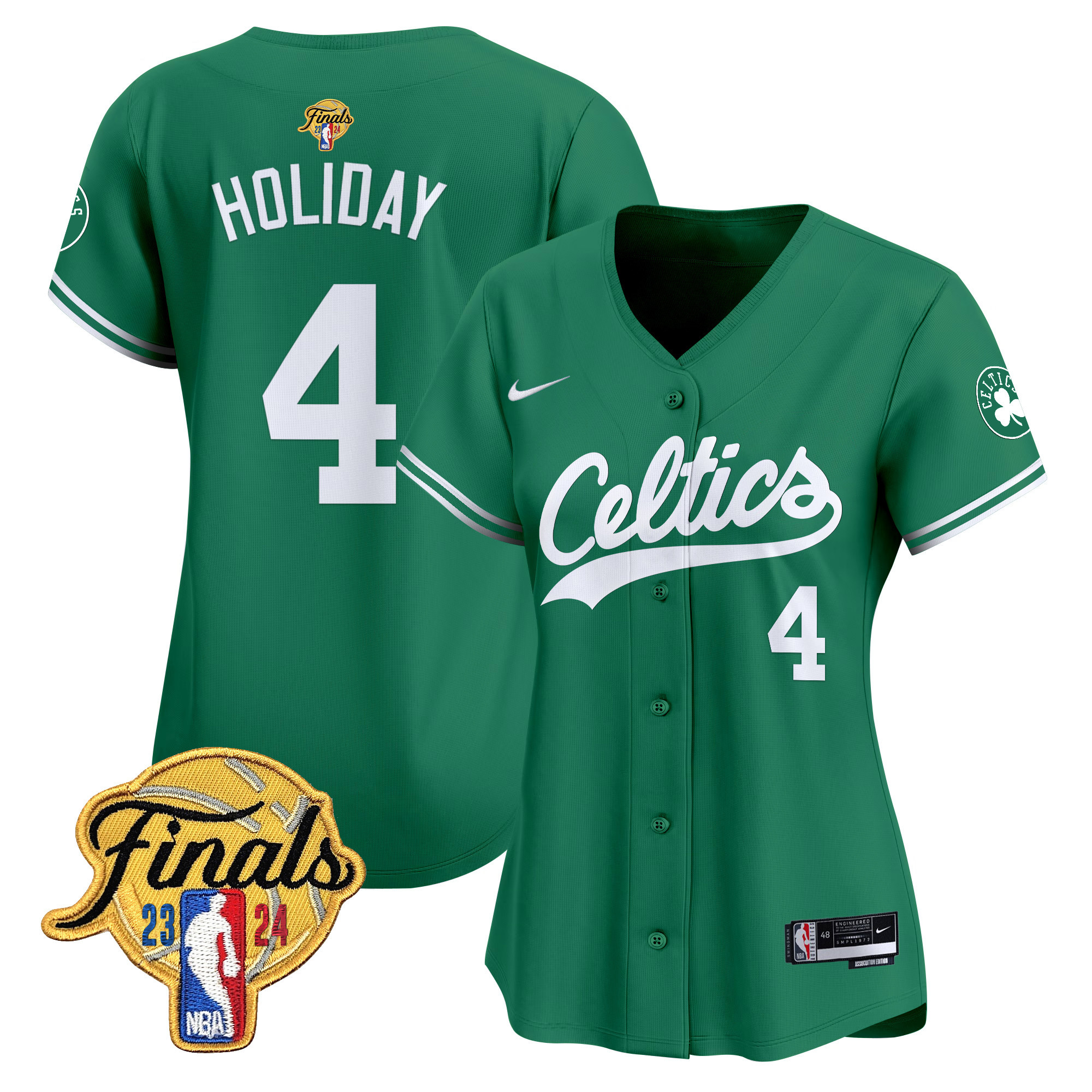 Women's Boston Celtics 2024 Finals Patch Baseball Jersey - All Stitched - Image 26