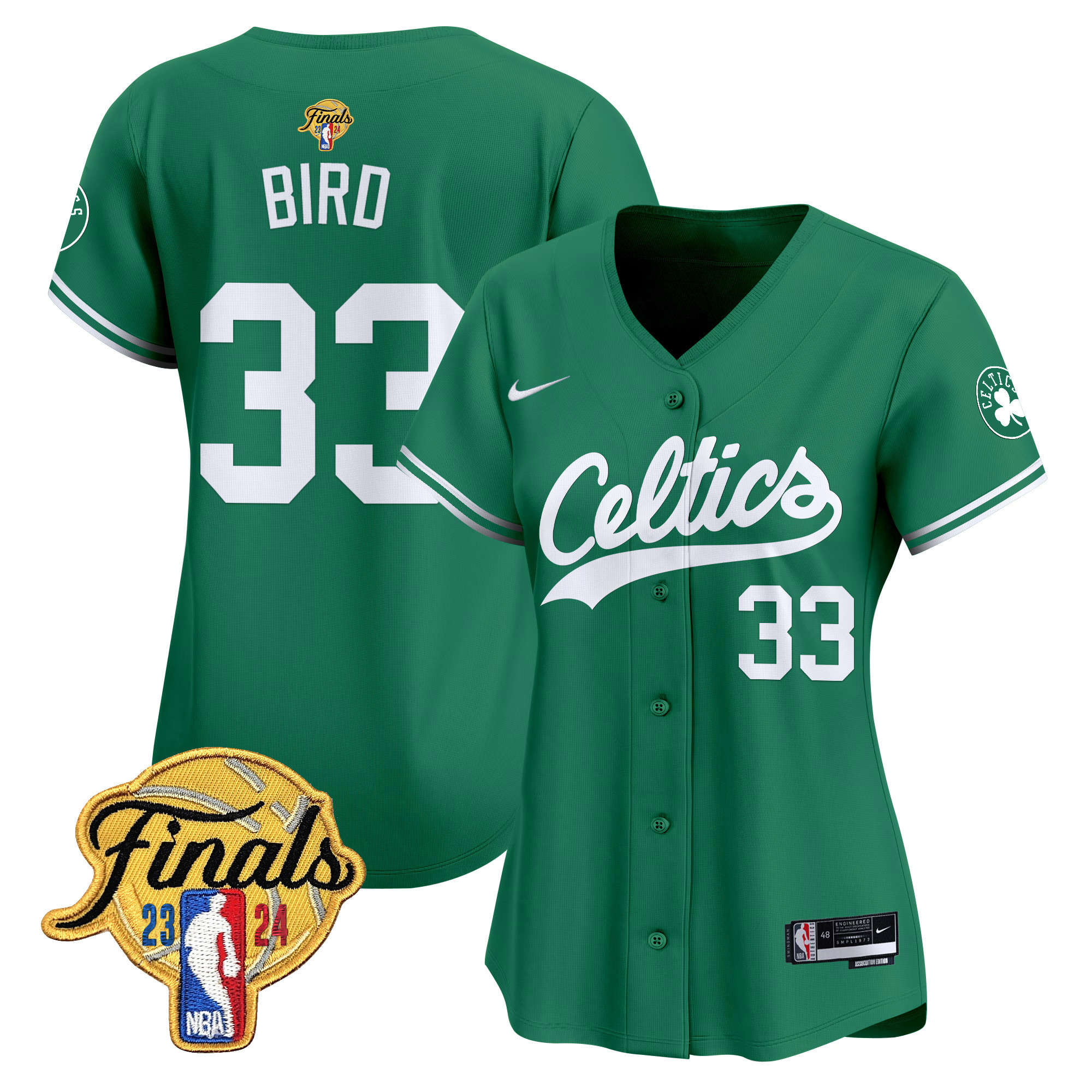 Women's Boston Celtics 2024 Finals Patch Baseball Jersey - All Stitched - Image 27