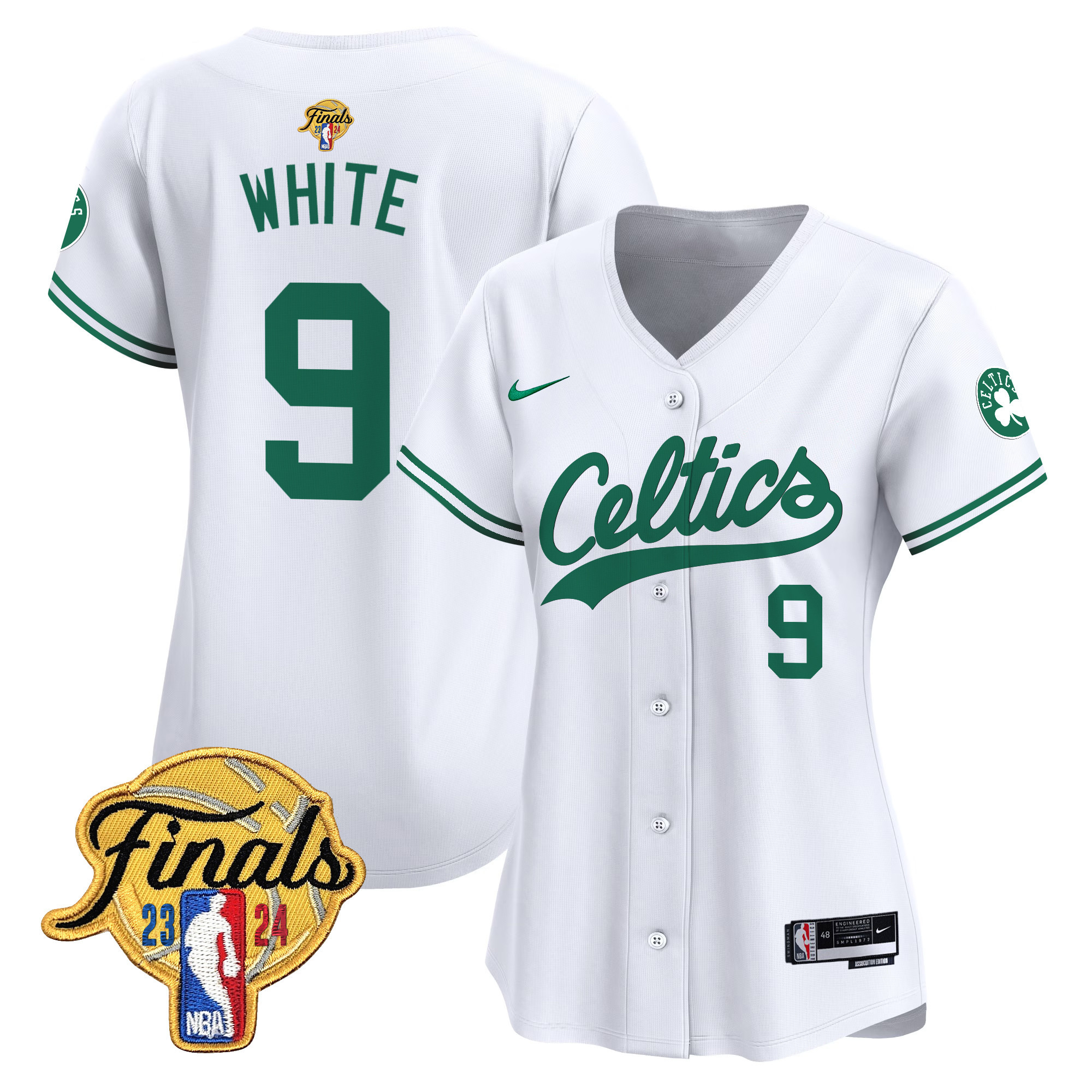 Women's Boston Celtics 2024 Finals Patch Baseball Jersey - All Stitched - Image 30