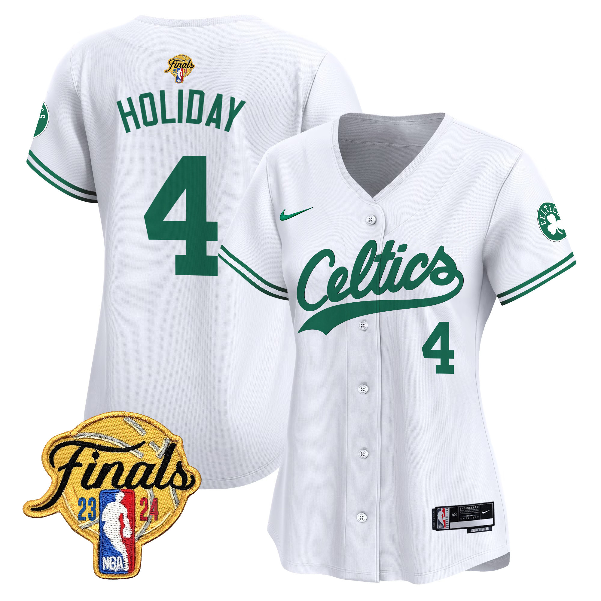 Women's Boston Celtics 2024 Finals Patch Baseball Jersey - All Stitched - Image 33