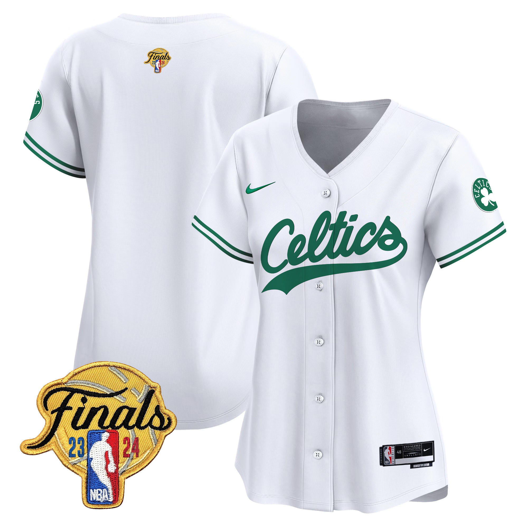 Women's Boston Celtics 2024 Finals Patch Baseball Jersey - All Stitched - Image 35