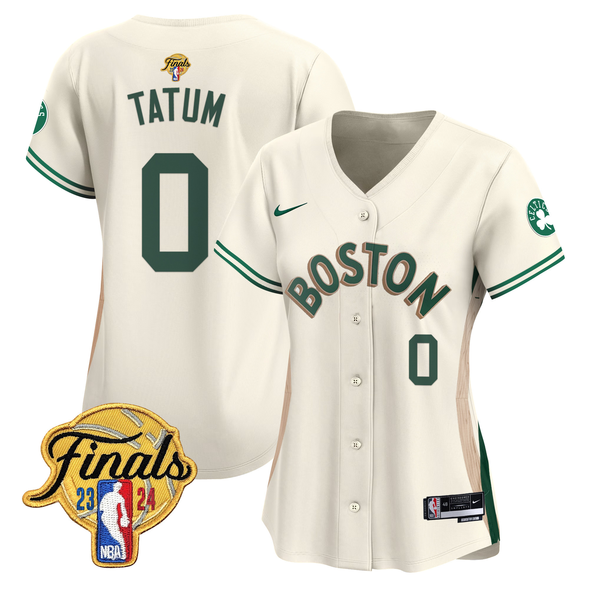 Women's Boston Celtics 2024 Finals Patch Baseball Jersey - All Stitched - Image 36