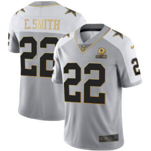 Emmitt Smith Dallas Cowboys Gray Gold Vapor Est 1960 Patch Jersey - All Stitched