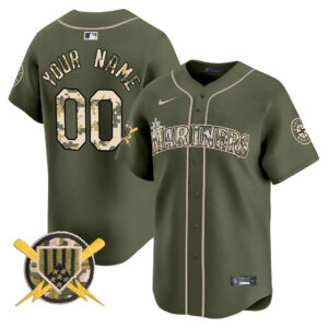 Seattle Mariners Armed Forces Day Vapor Premier Limited Custom Jersey - All Stitched
